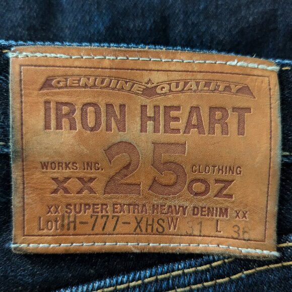 Iron Heart 25oz Selvedge Denim Slim Tapered Cut Jeans - Indigo (W31 x L36) - Picture 3 of 4